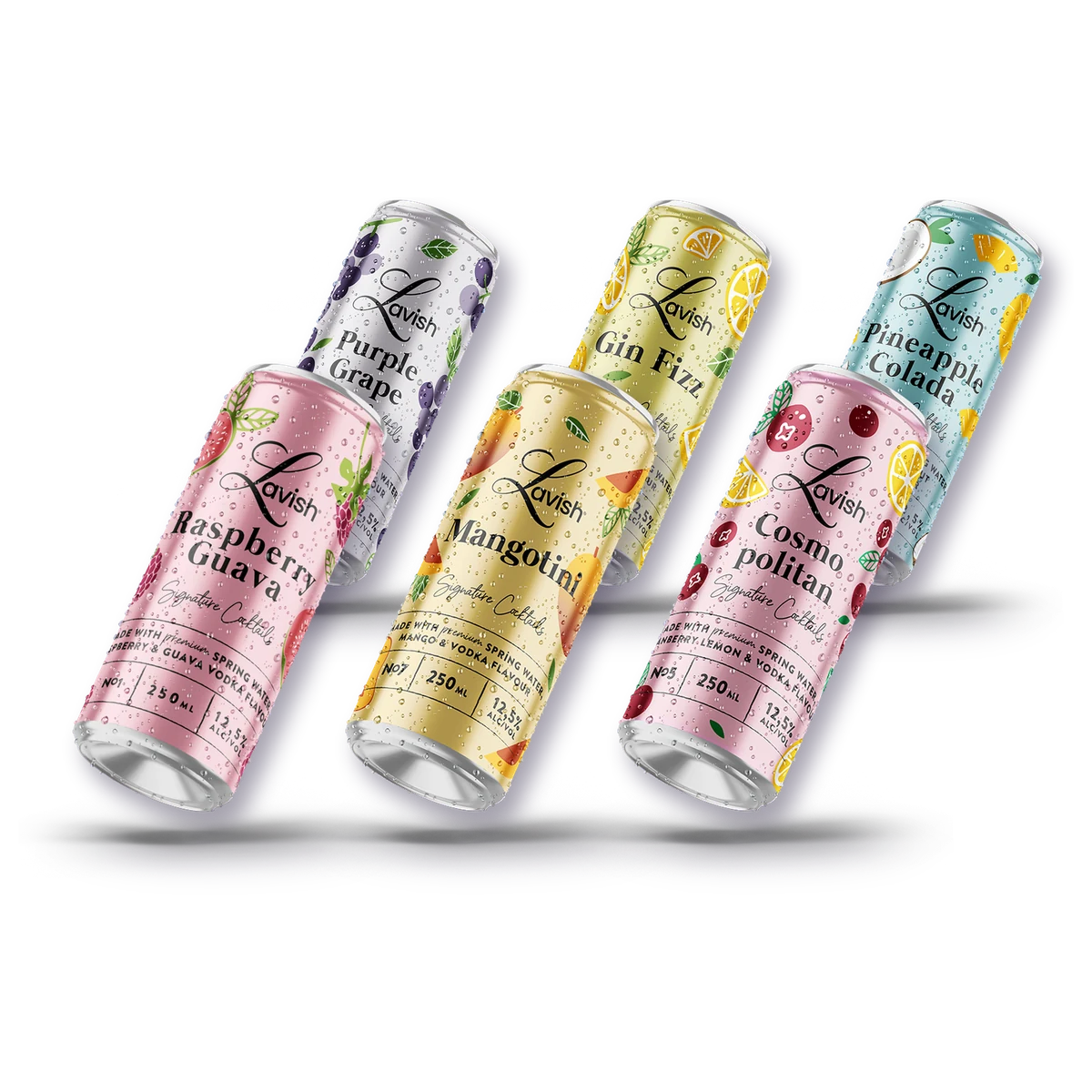 Шест матови кена Lavish Signature коктейли по 250 ml